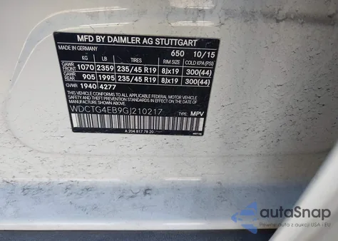 2016 Mercedes-Benz Gla 250 из США, поврежденный, VIN WDCTG4EB9GJ210217